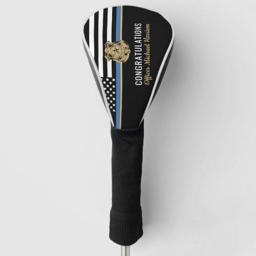 Police Academy Graduation Thin Blue Line Flag Golf Head Cover