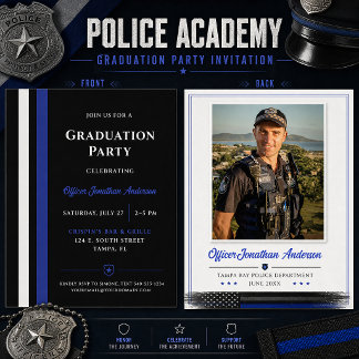 Police Academy Graduation Thin Blue Line | Invitation