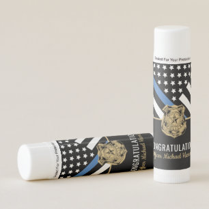 Police Academy Graduation Thin Blue Line Officer Lip Balm