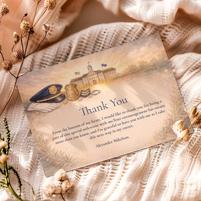 Police Academy Honors Graduation Event Thank You Card (Creator Uploaded)