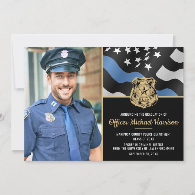 Police Academy Law Enforcement Graduation Announcement (Front)