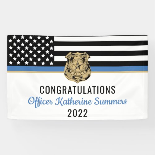 Police Academy Law Enforcement Graduation Party Banner