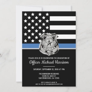 Police Academy Law Enforcement Graduation Party Invitation
