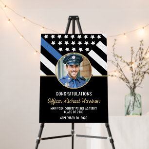 Police Academy Officer Graduation Party Photo Foam Board