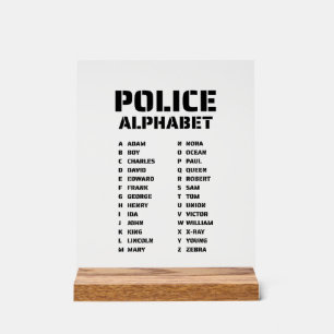 Police Alphabet Identifier Chart Phonetic Code