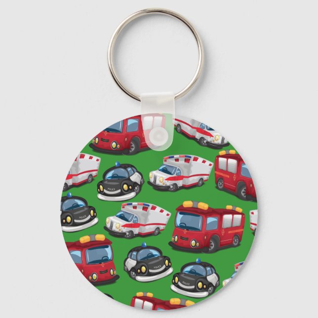 Police, Ambulance and Fire Service transport Keychain (Front)