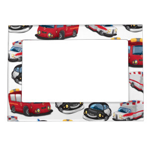Police, Ambulance and Fire Service transport Magnetic Picture Frame