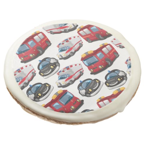 Police Ambulance and Fire Service transport Sugar Cookie
