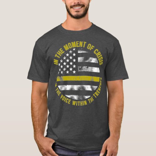Police And Fire 911 Dispatcher Thin Gold Line T_Shirt