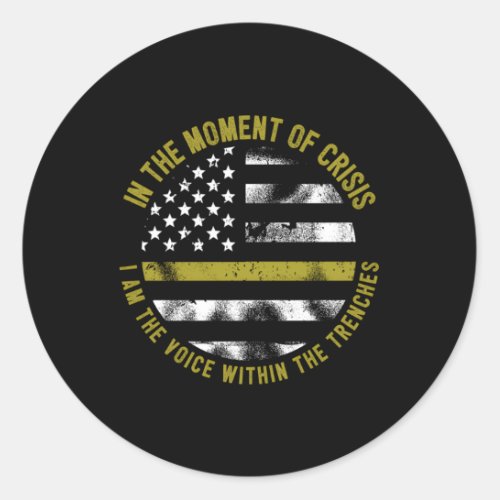 Police And Fire Dispatcher Thin Gold Line Classic Round Sticker