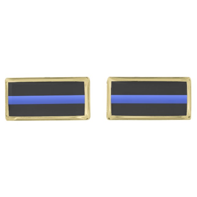 Police and LEO Thin Blue Line Cufflinks (Front)