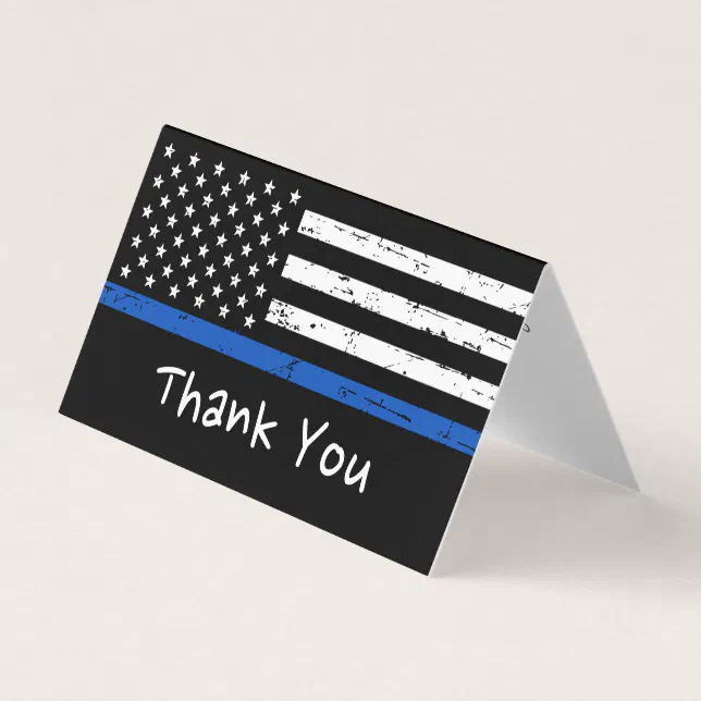 Police Appreciation Personalized Thin Blue Line Business Card | Zazzle