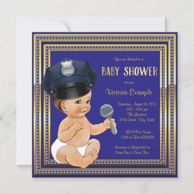 Police Baby Shower Invitations (Front)