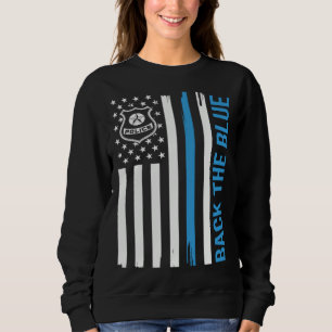 Police Back Blue American Flag Law Enforcement Sweatshirt