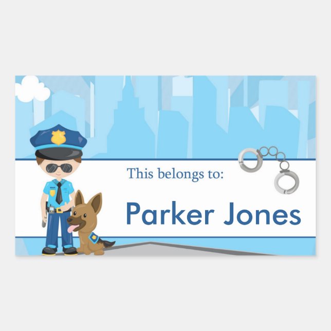 Police Back to School Personalized Labels (Front)