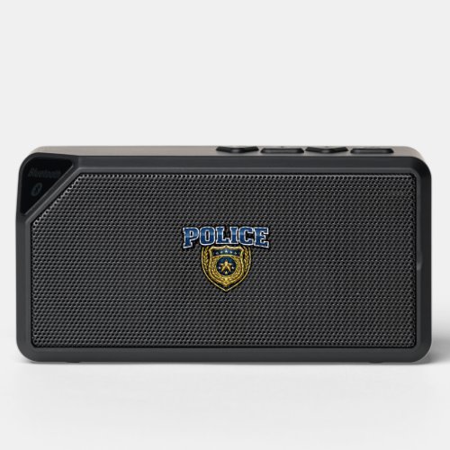 Police Badge Bold Text Design Bluetooth Speaker