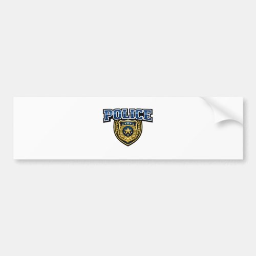 Police Badge Bold Text Design Bumper Sticker