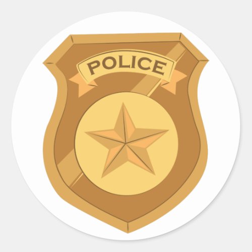 Police Badge Classic Round Sticker