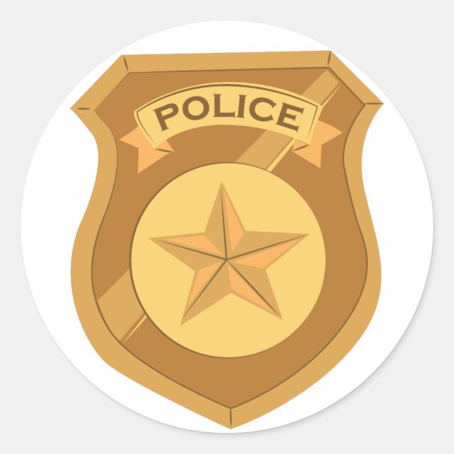 Police Badge Classic Round Sticker (Front)