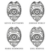 Police Badge Decanter and Whiskey Glasses (Designs)