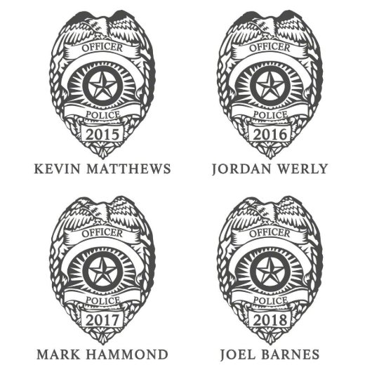Police Badge Decanter and Whiskey Glasses (Designs)
