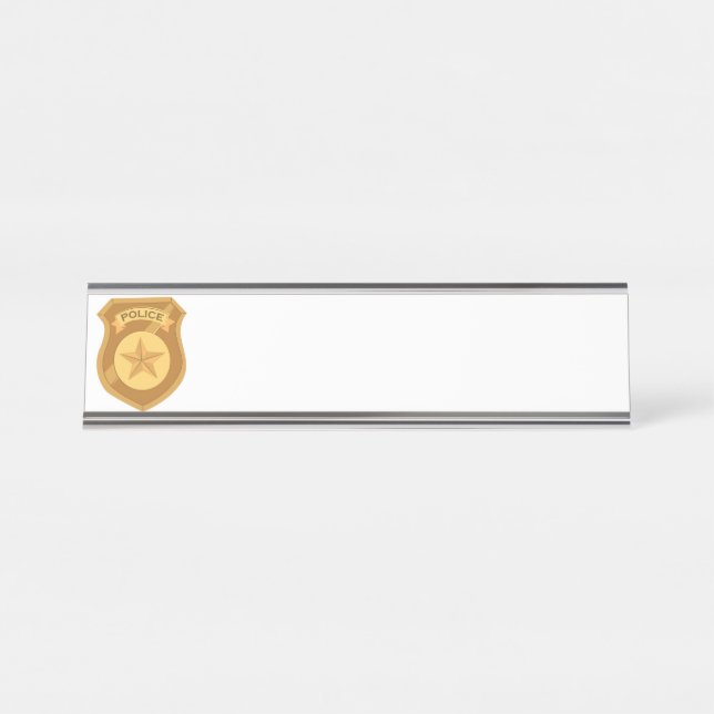 Police Badge Desk Name Plate (Front)