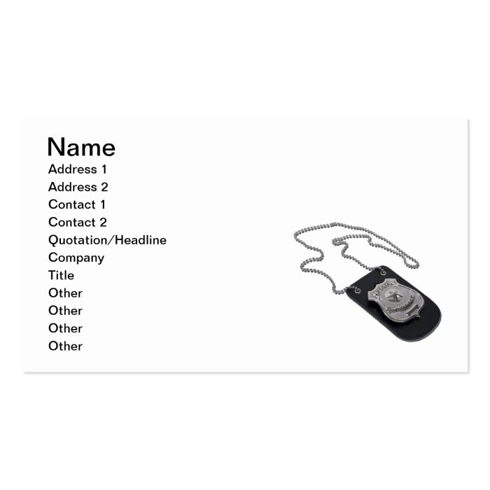 Police Badge Leather Holder Business Card