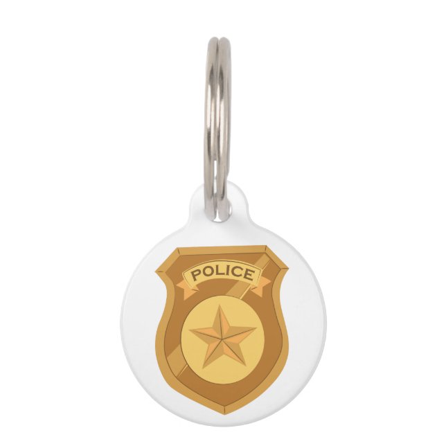 Police Badge Pet ID Tag (Front)