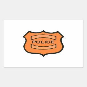 Police Badge Rectangular Sticker