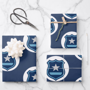 Police Badge Sticker Law Enforcement Officer Wrapping Paper Sheets
