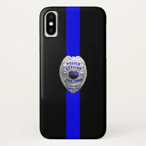 Police Badge Thin Blue Line Case_Mate iPhone Case