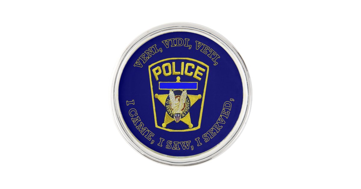 Police Badge VVV Lapel Pin | Zazzle