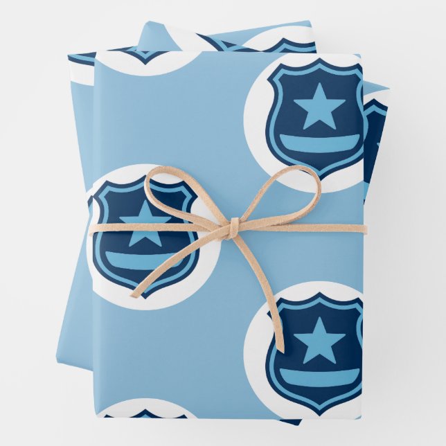 Police Badge Wrapping Paper Sheets (In situ)
