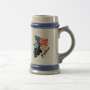 Police Bikers Beer Stein