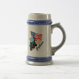 Police Bikers Beer Stein
