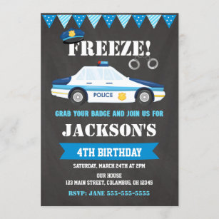 Police Themed Birthday Invitations Zazzle