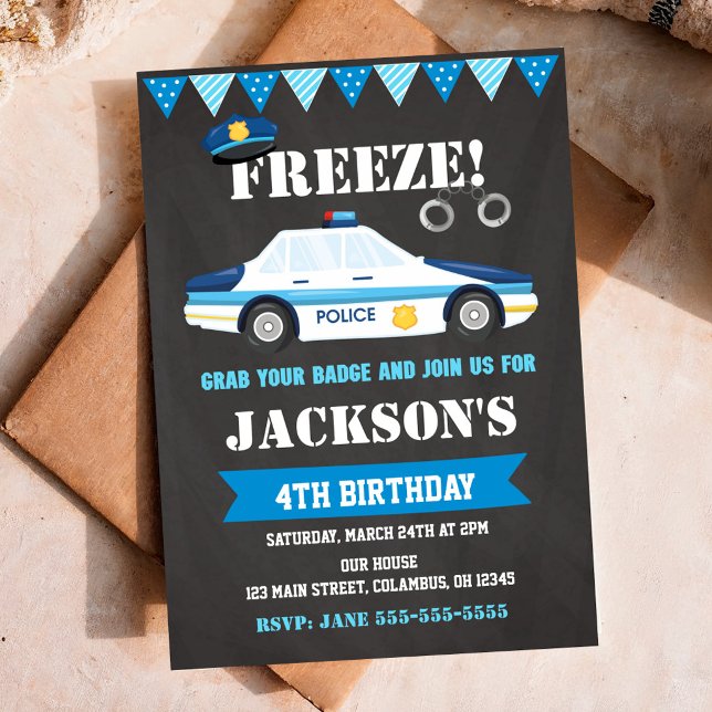Police Birthday Invitation Police Invites (Creator Uploaded)