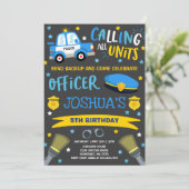 Police Birthday Invitation Police Officer Party (Standing Front)