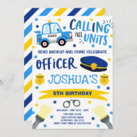Police Birthday Invitation Police Officer Party