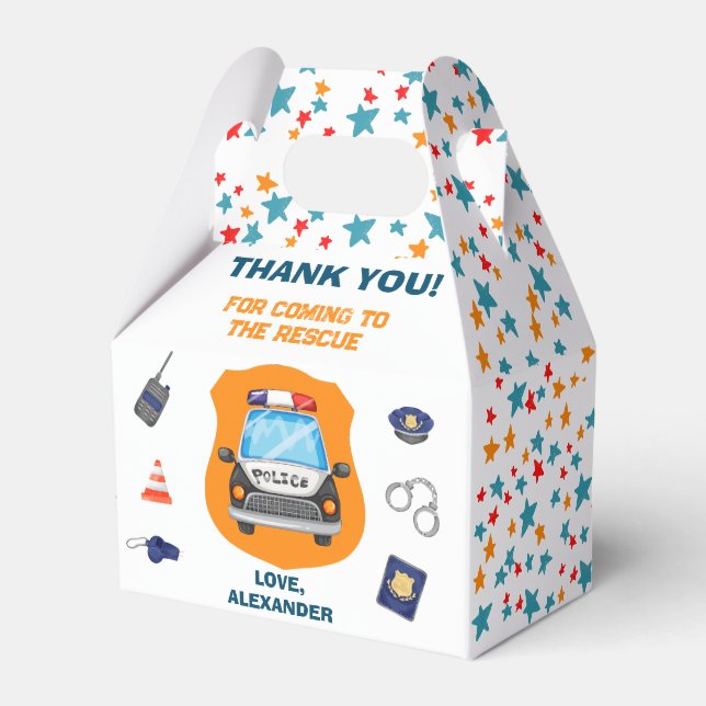 Police Birthday Party  Favor Boxes (Front Side)