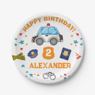 Police Birthday Party Happy Birthday Paper Plates