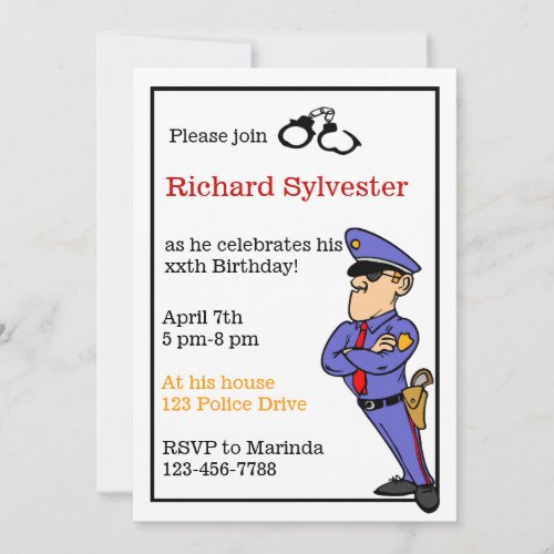 Police Birthday Party Invitation