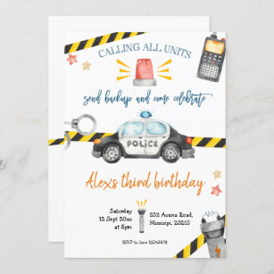 Police Birthday Party Invitation