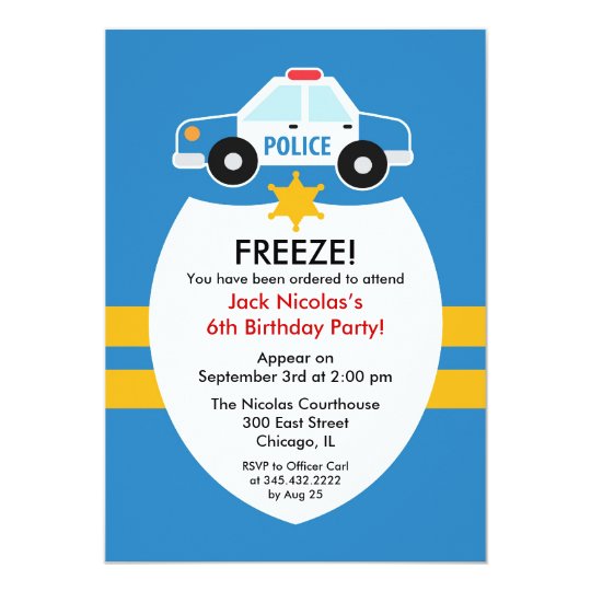 Police Birthday Party Invitations 9