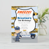 Police Birthday Party Invitation - FREEZE! (Standing Front)