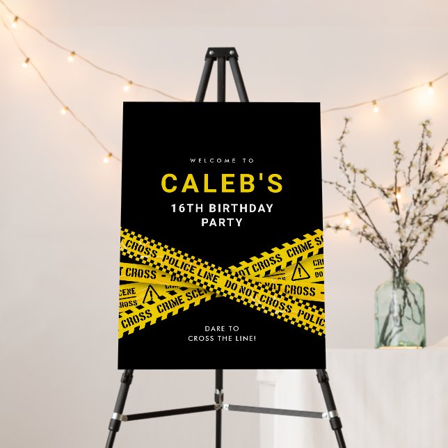 Police Birthday Party welcome sign (In Situ (Stand))