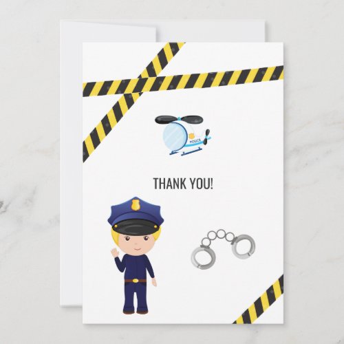 Police Birthday Thank You Card