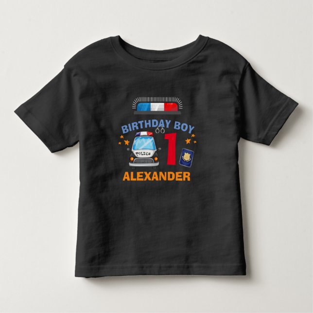 Police birthday toddler t-shirt (Front)