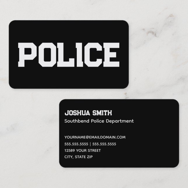 Police Black Business Card (Front/Back)