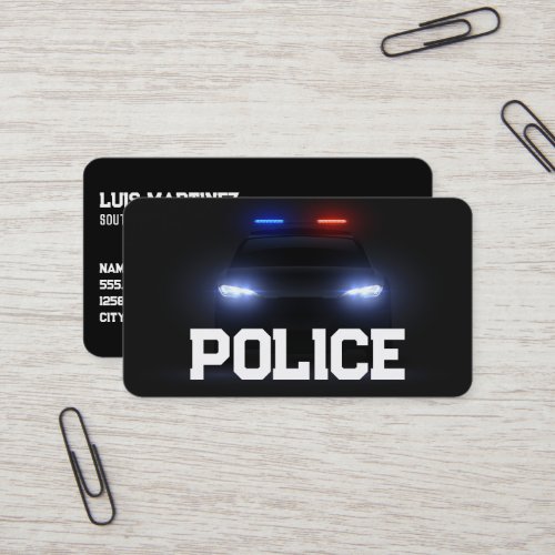 Police Black Business Card